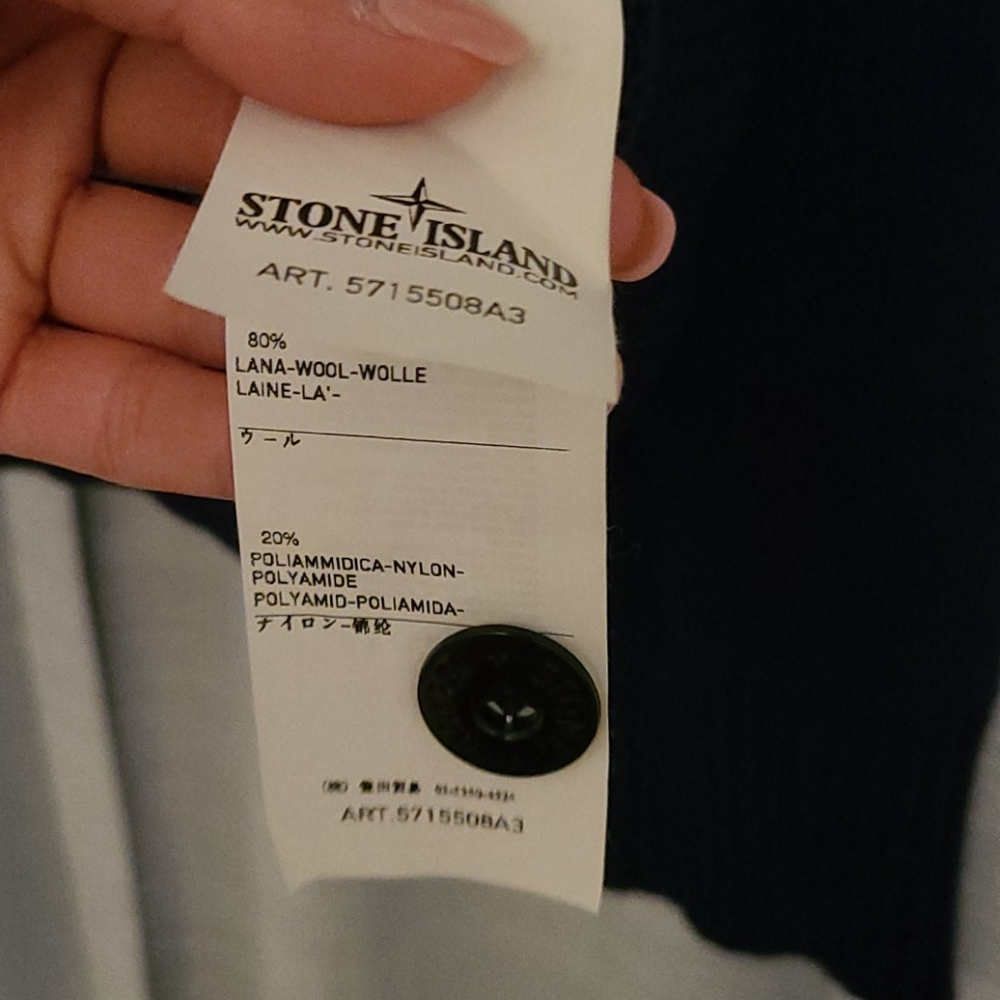 Stone Island Navy Blue Cardigan Sweater - Picture 3 of 3
